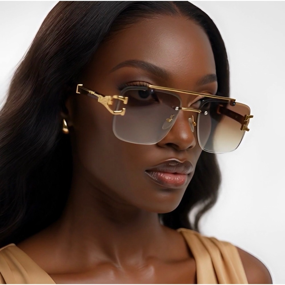 Fashion Women Square Aviator Sunglasses Comfort Lightweight Brown Gradient 2026